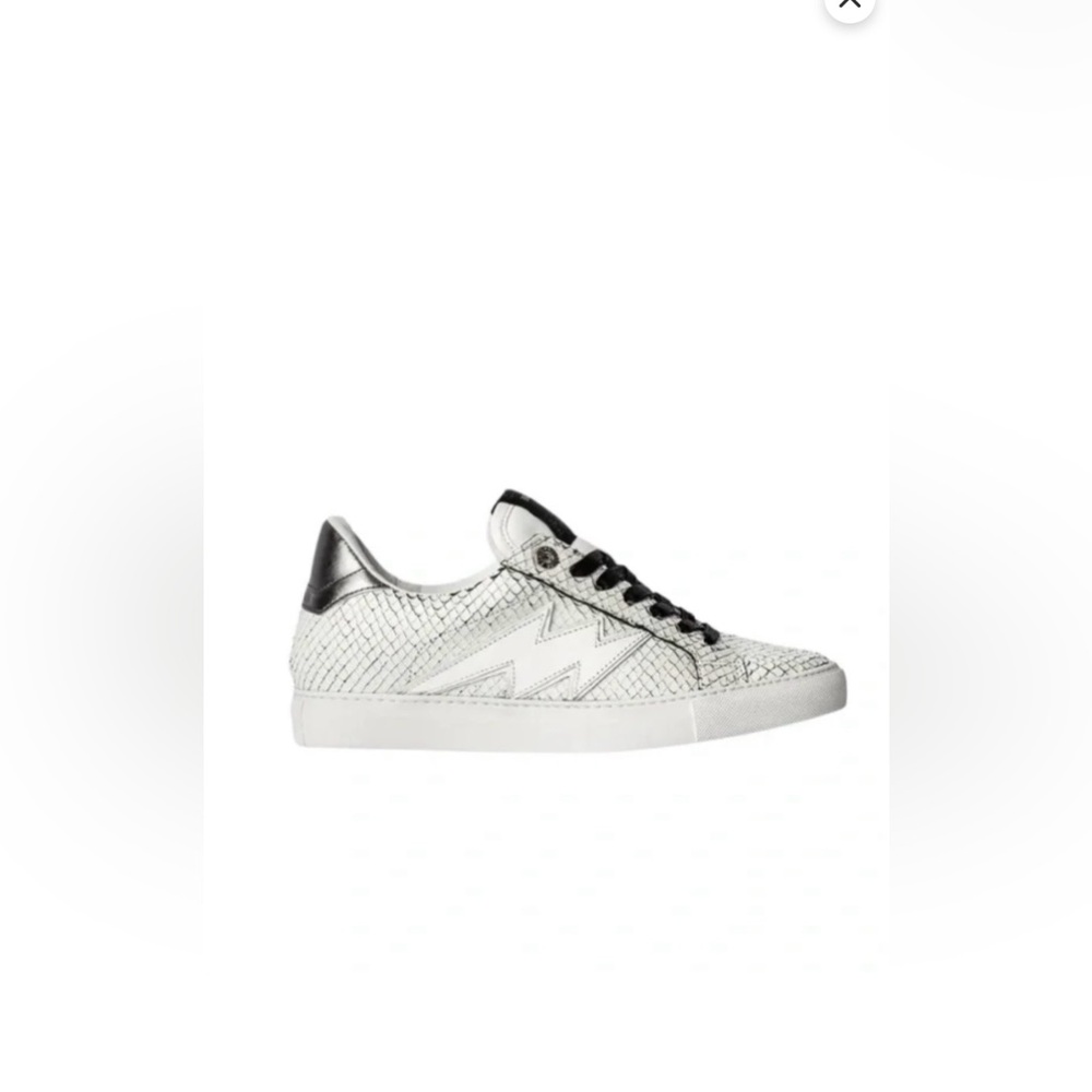 Zadig & Voltaire Kids Black and White Snake Sneakers
